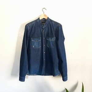 — The Kooples Blue denim shirt - destroy details —
